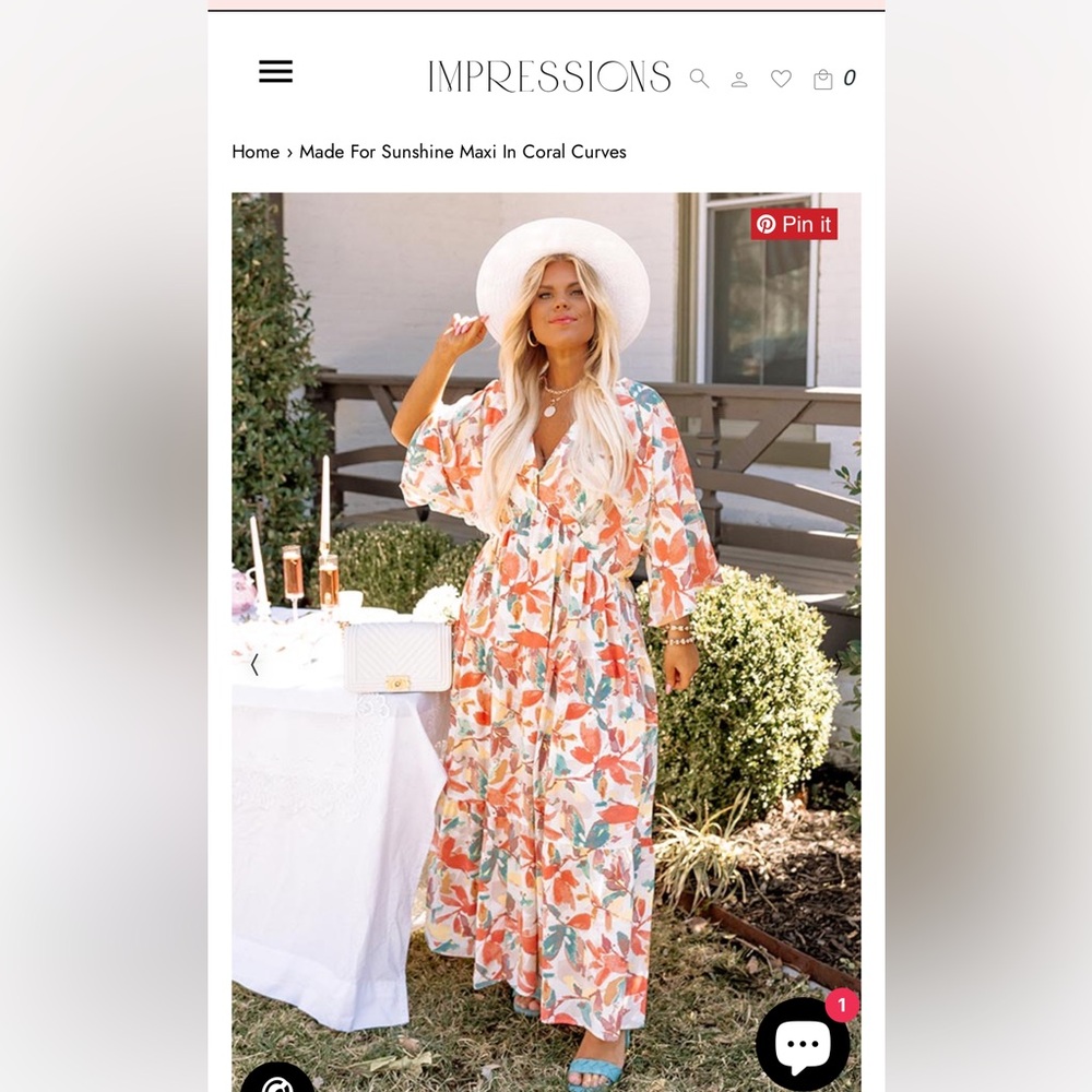 MADE FOR SUNSHINE MAXI IN CORAL CURVES-Impeessions